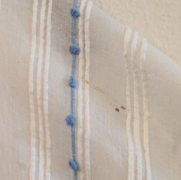 Duet White Sheer Beaded Embroidered Side Tie Dress. Size M/L - Picture 10 of 12